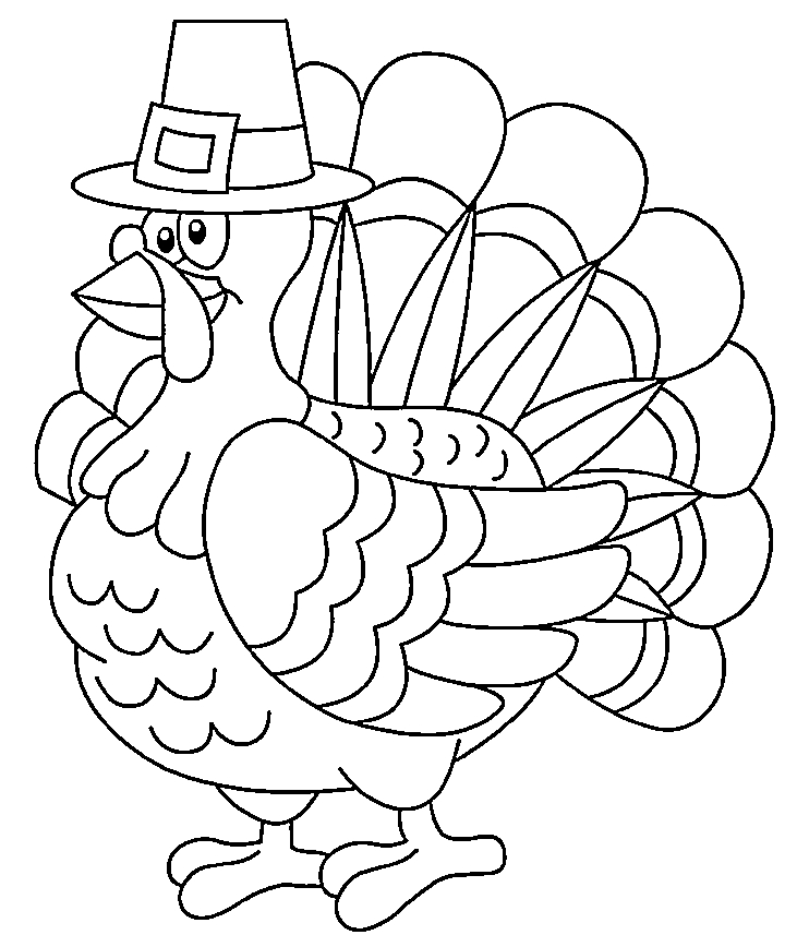 Coloriage d'une dinde au plumage coloré dans un décor automnal