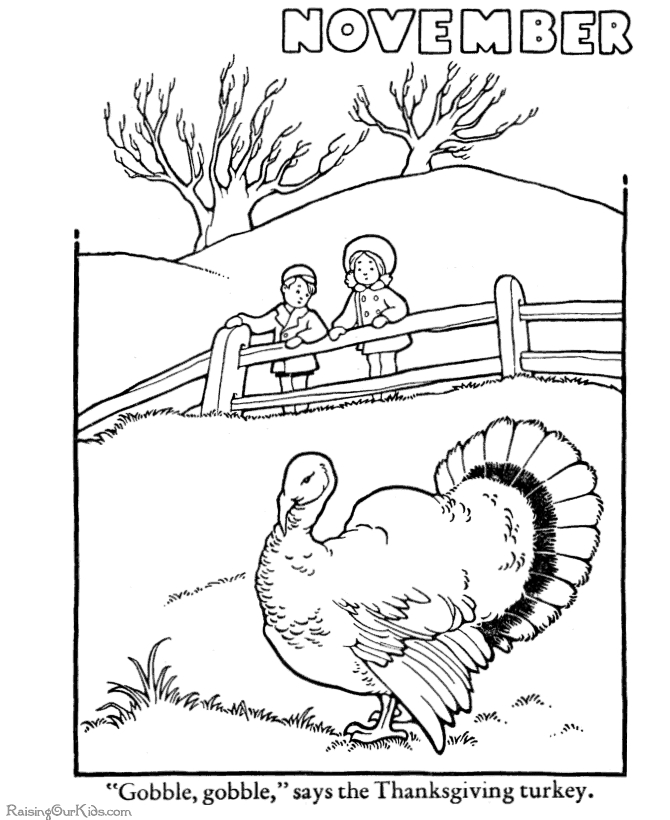 Coloriage d'une dinde en pleine préparation pour la fête
