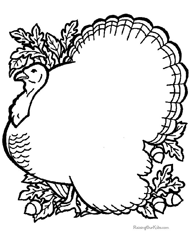 Coloriage d'une dinde en pleine nature