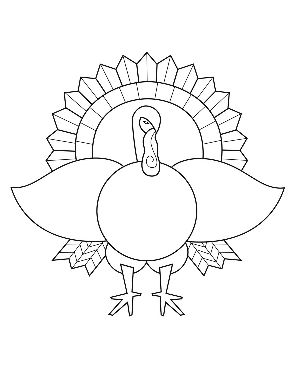 Coloriage d'une dinde ornée de détails festifs