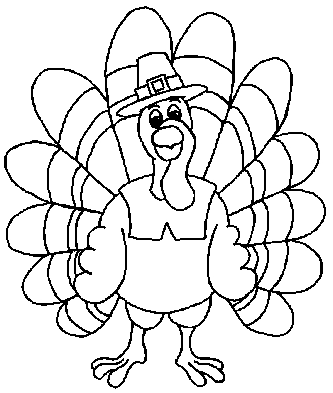 Coloriage d'une dinde majestueuse en pleine parade