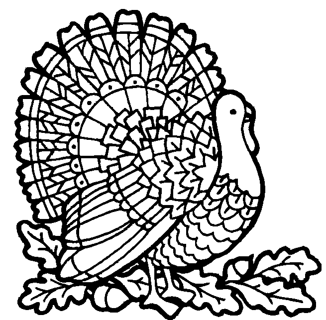 Coloriage d'une dinde festive dans un décor automnal