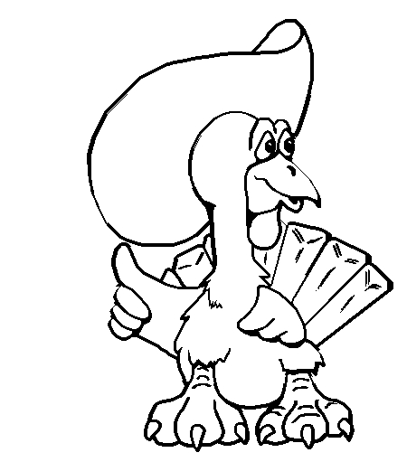 Coloriage d'une dinde avec des détails festifs