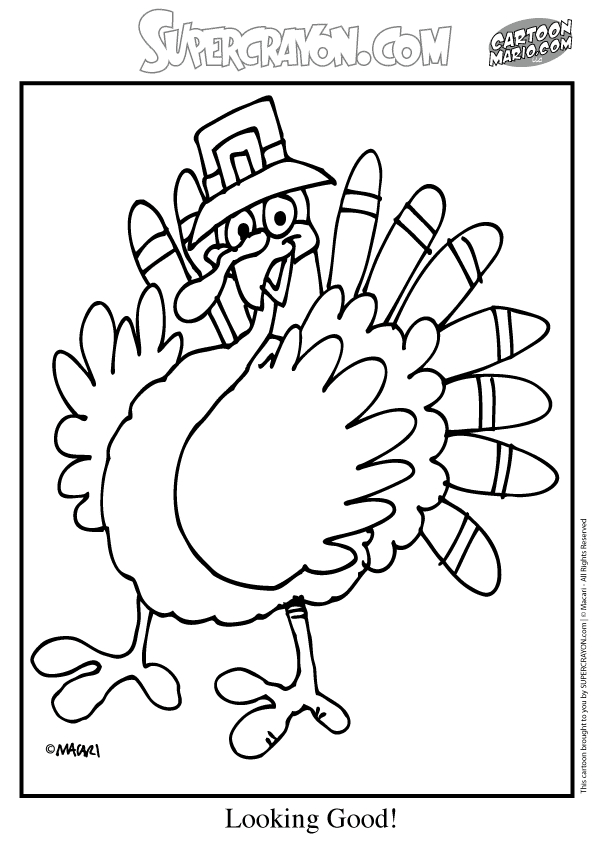 Coloriage d'une dinde ornée dans un décor de fête