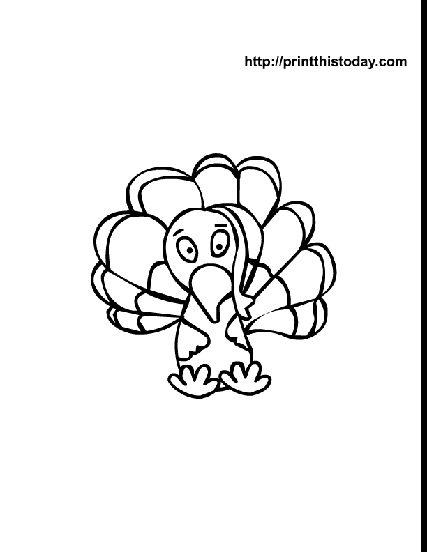 Coloriage d'une dinde en pleine nature avec des éléments festifs