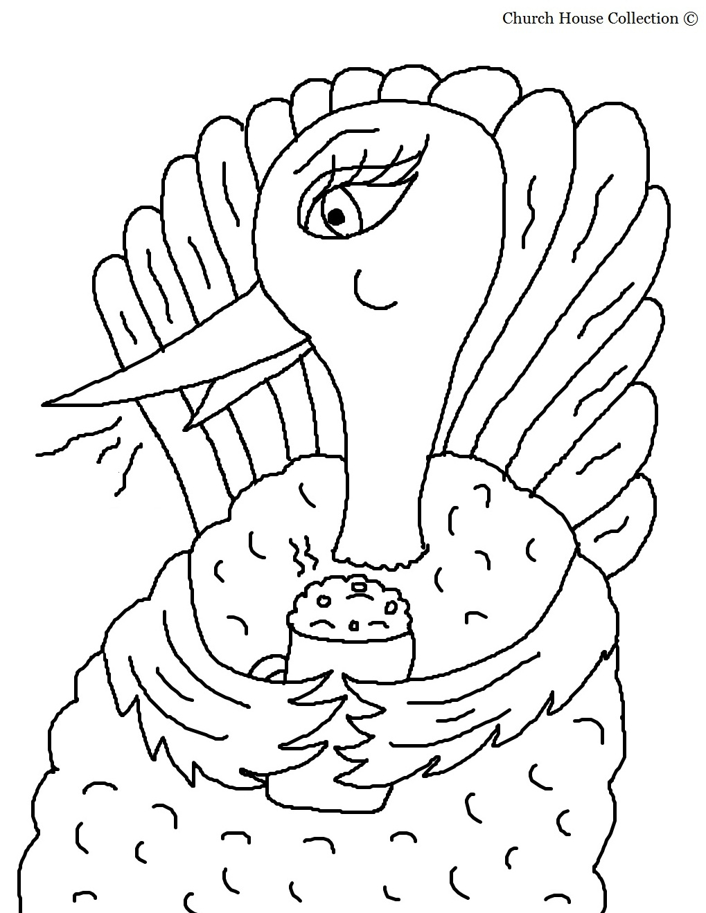 Dinde festive avec des plumes ondulantes sur un fond simple