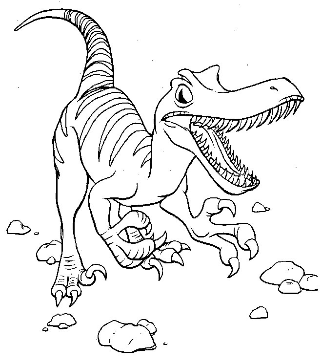 Un dinosaure joyeux explorant son environnement préhistorique