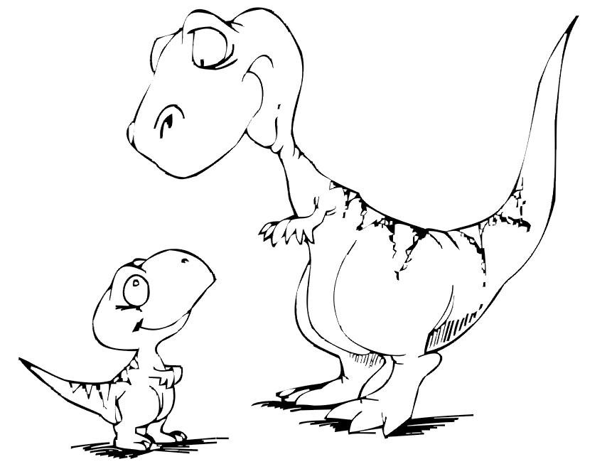 Un dinosaure souriant dans un paysage préhistorique