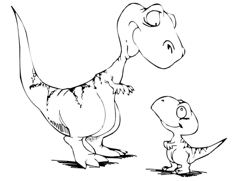 Un dinosaure jouant dans un paysage préhistorique