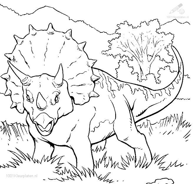 Un dinosaure amusant explorant un paysage préhistorique