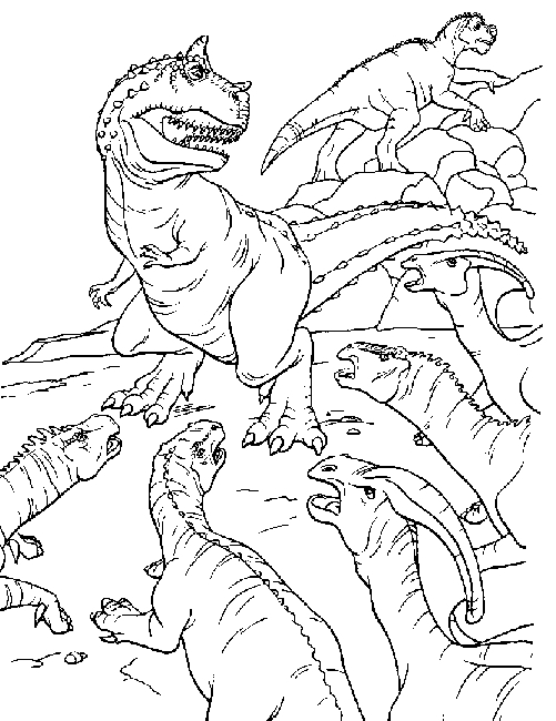 Un dinosaure joyeux au milieu d'une verdure luxuriante