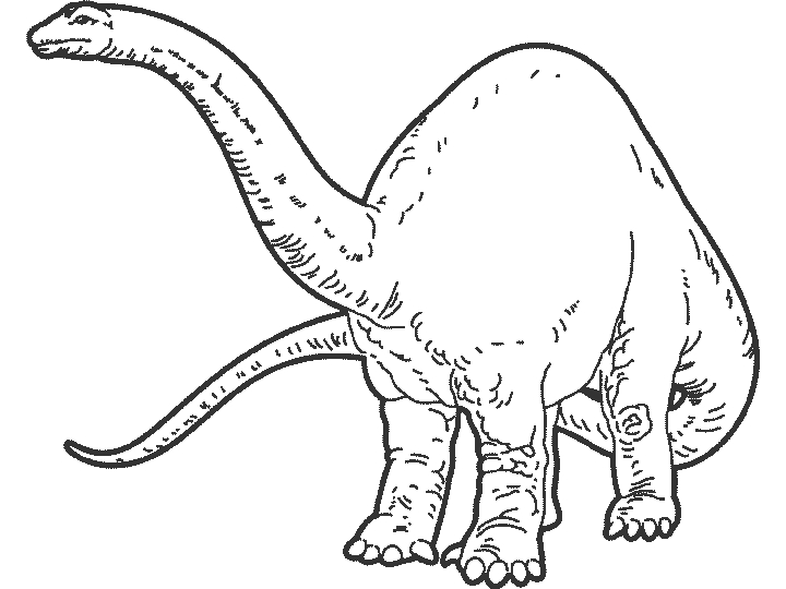Coloriage d'un dinosaure dans un paysage préhistorique Coloriage d'un dinosaure dans un paysage préhistorique