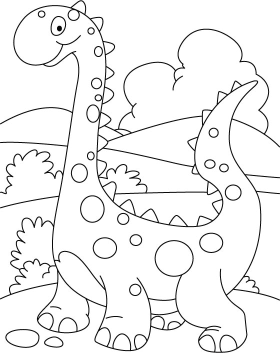 Un dinosaure joyeux jouant au milieu de la végétation préhistorique
