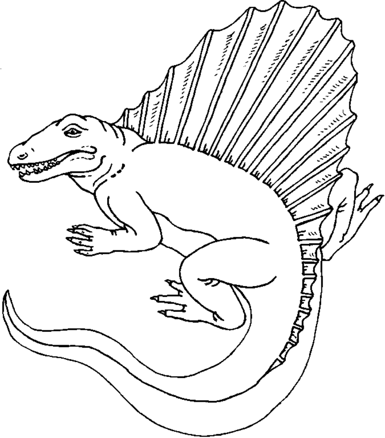 Un dinosaure souriant dans un paysage préhistorique