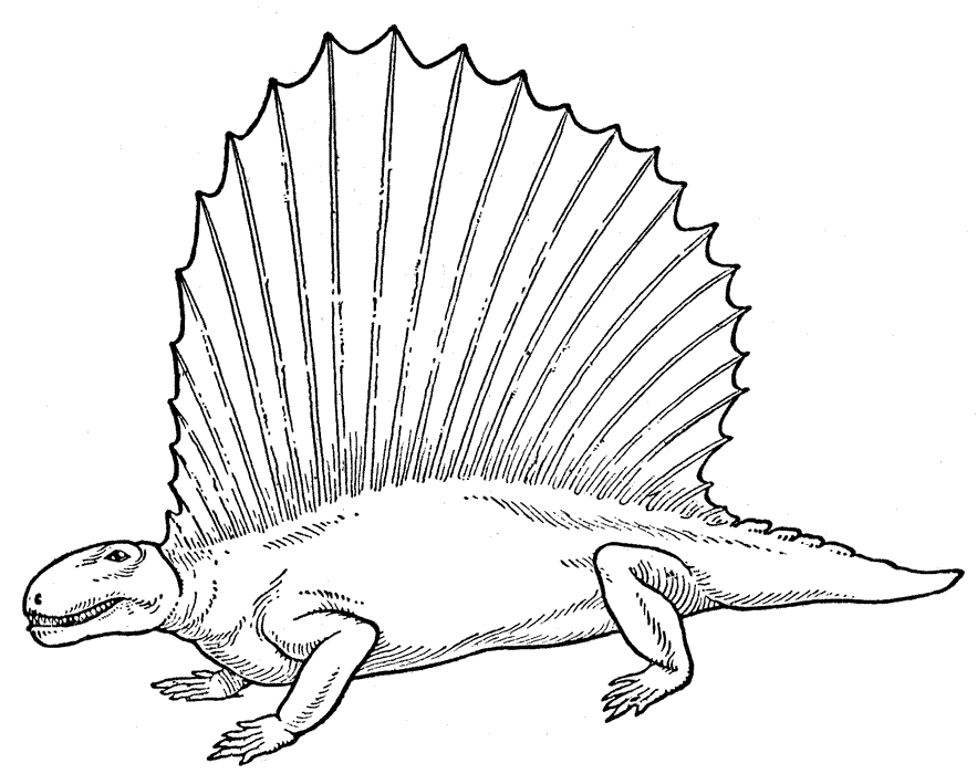 Un dinosaure souriant explorant un paysage préhistorique