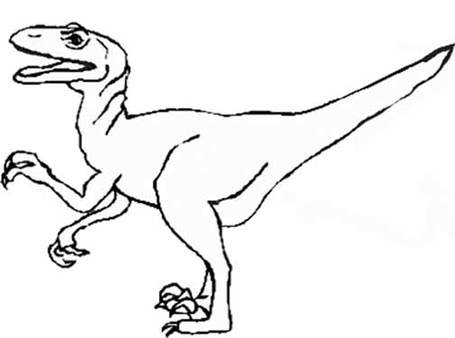 Coloriage d'un dinosaure dans son habitat préhistorique