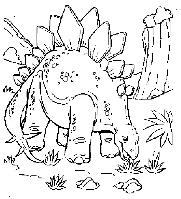 Un dinosaure joyeux se promenant dans un paysage préhistorique