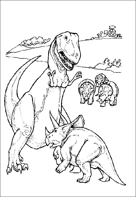Un dinosaure jouant dans un paysage préhistorique