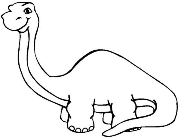 Coloriage d'un dinosaure dans un paysage préhistorique