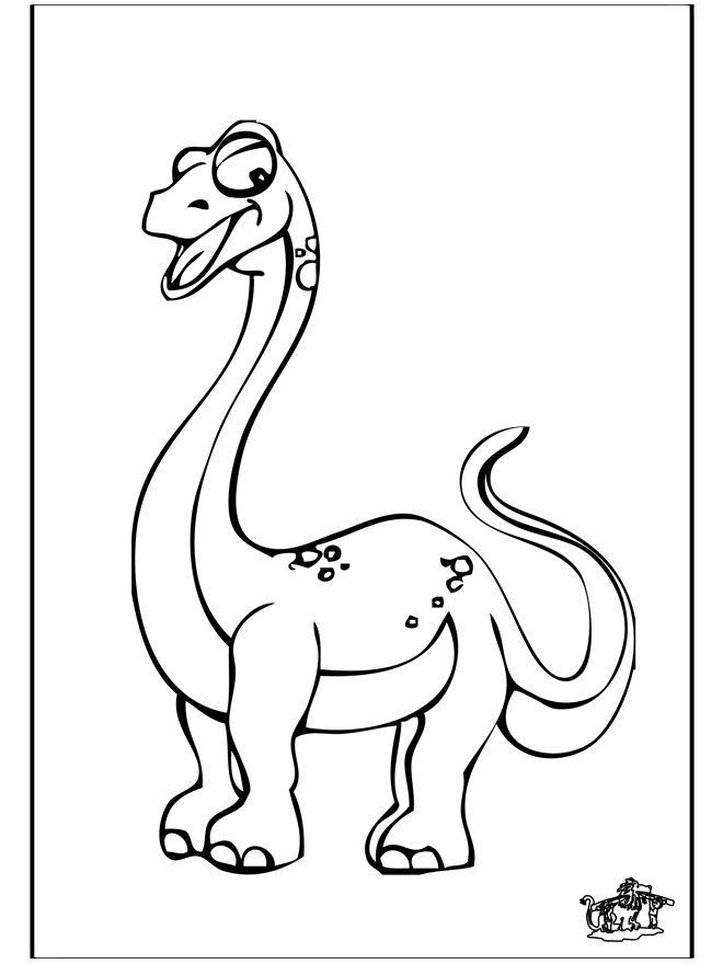 Un dinosaure joyeux évoluant dans un paysage préhistorique Un dinosaure joyeux évoluant dans un paysage préhistorique