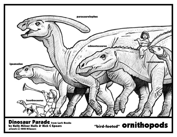 Coloriage d'un dinosaure dans un paysage préhistorique
