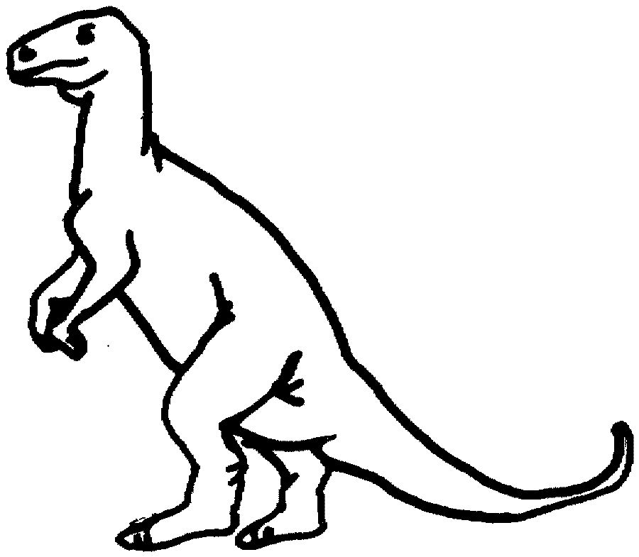 Un dinosaure joyeux se promène dans un paysage préhistorique