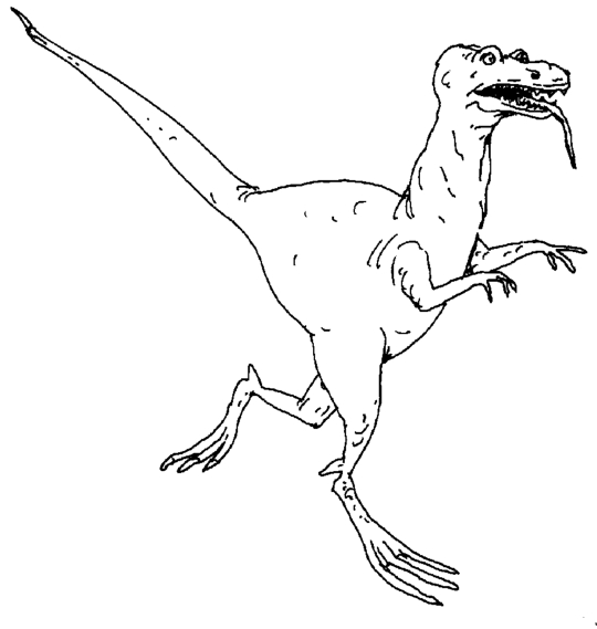 Un dinosaure joyeux se reposant sous un ciel ensoleillé