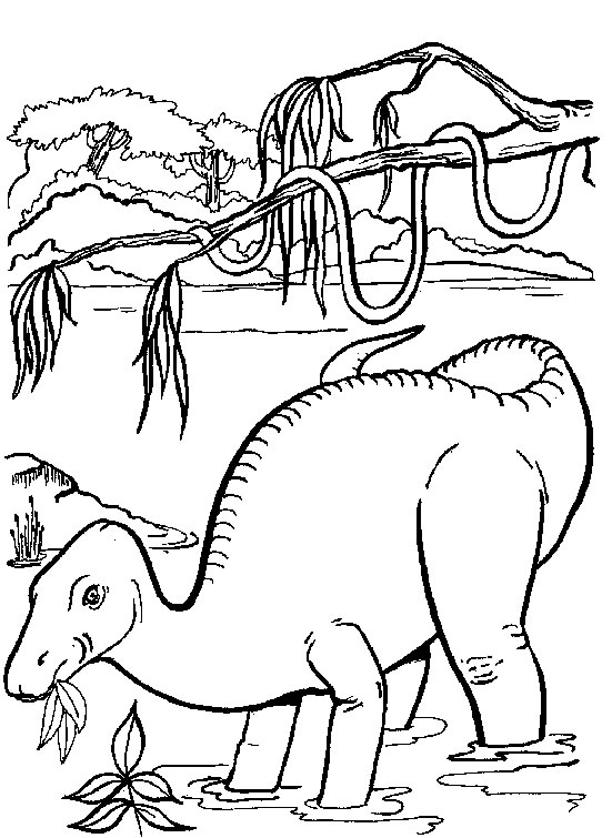 Un dinosaure souriant au milieu de la nature