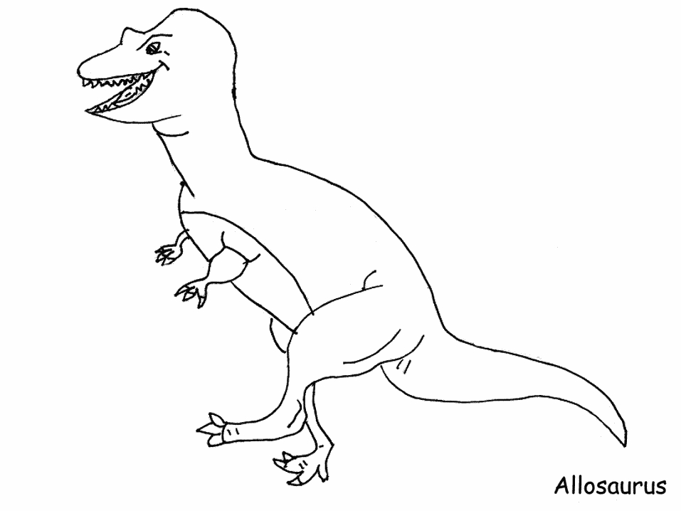 Coloriage d'un dinosaure explorant un paysage préhistorique