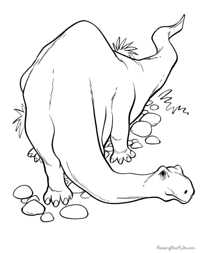 Dessin de dinosaure joyeux au milieu d'une végétation luxuriante