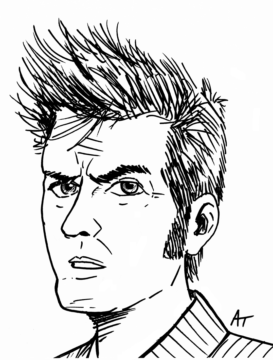 Un coloriage du Docteur Who dans un décor futuriste
