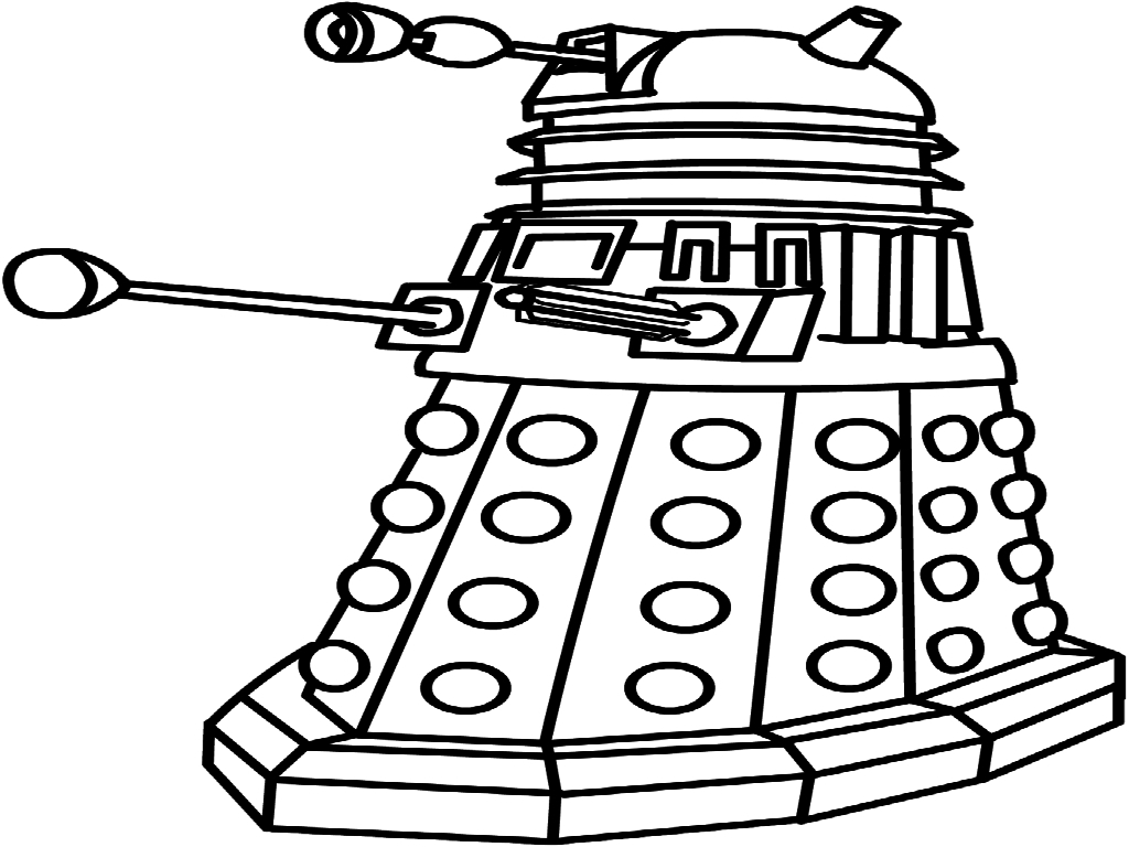 Coloriage du Docteur Who en pleine aventure spatiale