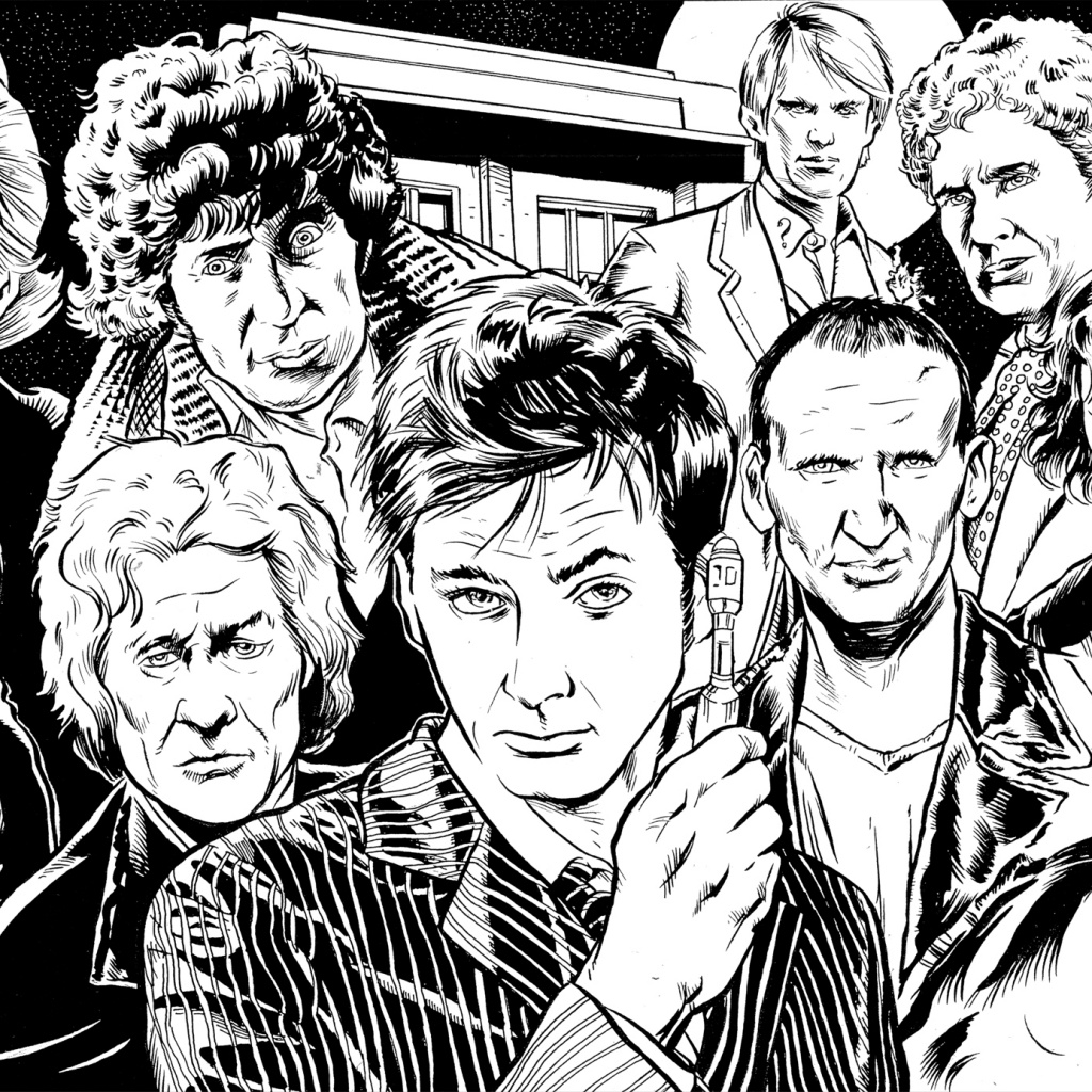 Le Docteur dans son TARDIS face aux dangers de l'espace