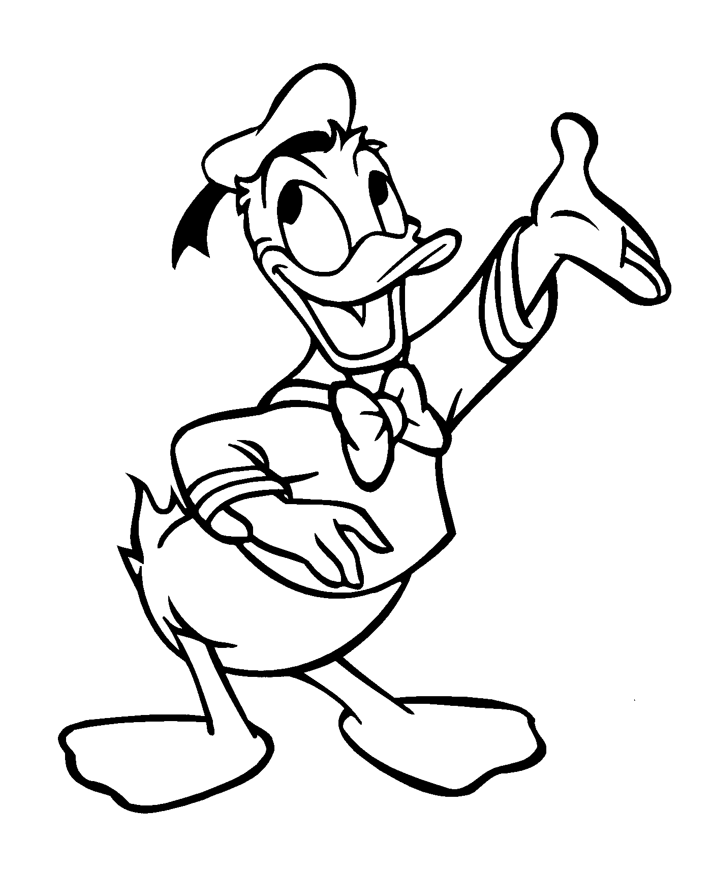 Donald Duck en pleine aventure avec un sourire éclatant