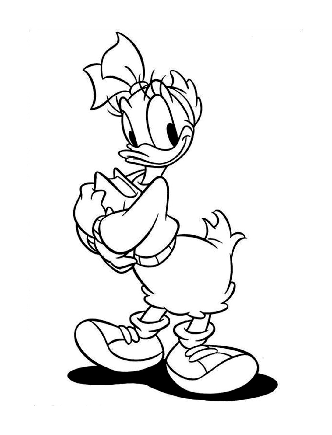 Donald Duck en train de sourire joyeusement dans un décor simple