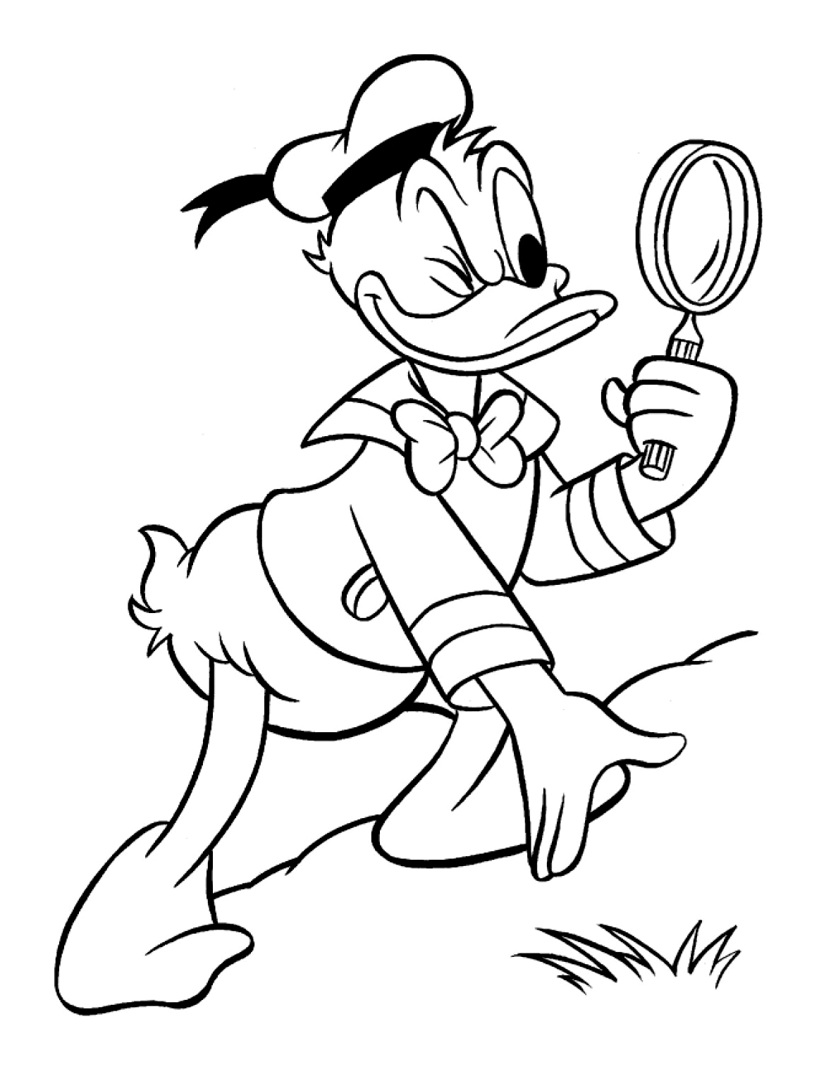 Donald Duck en train de sourire avec un décor simple