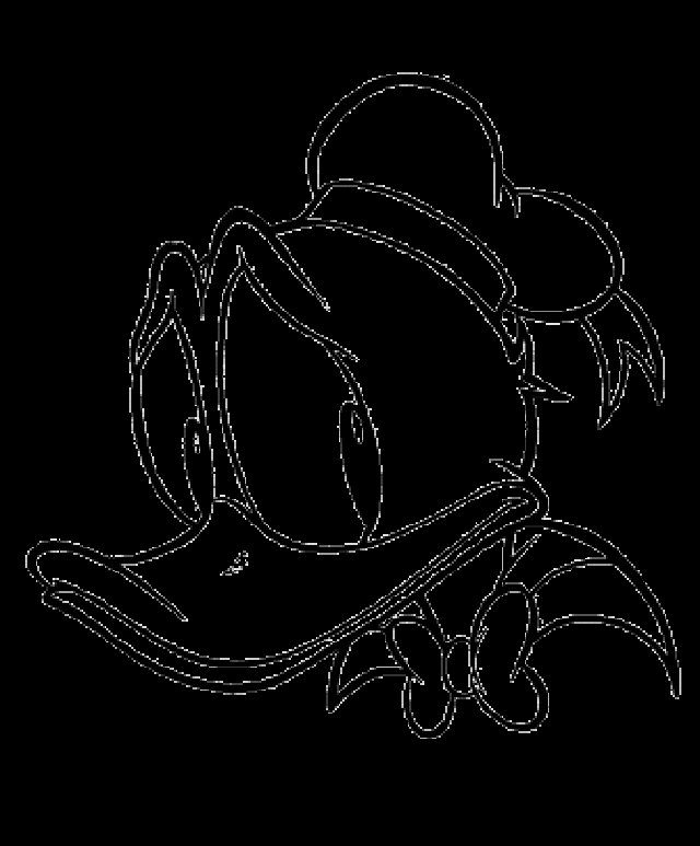 Donald Duck en train de sourire avec une expression amicale dans un décor simple