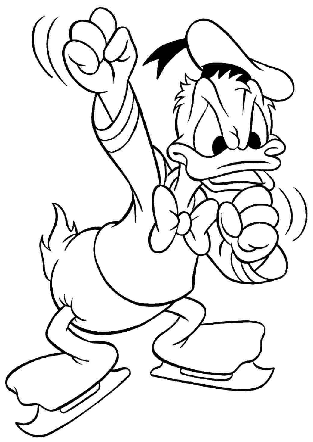 Donald Duck en train de rire au bord d'une rivière