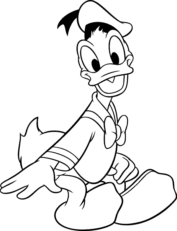 Donald Duck en pleine aventure sur un fond simple