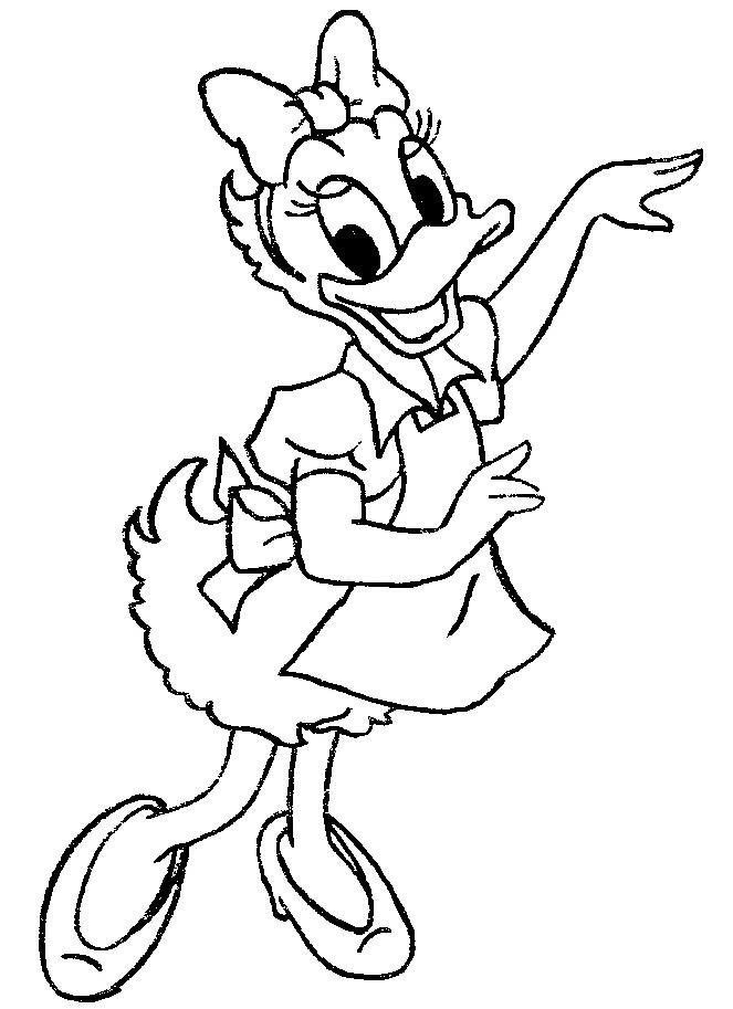 Coloriage de Donald Duck en pleine aventure sur un fond de nature