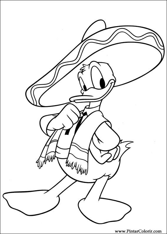 Donald Duck souriant en pleine aventure sur un fond simple