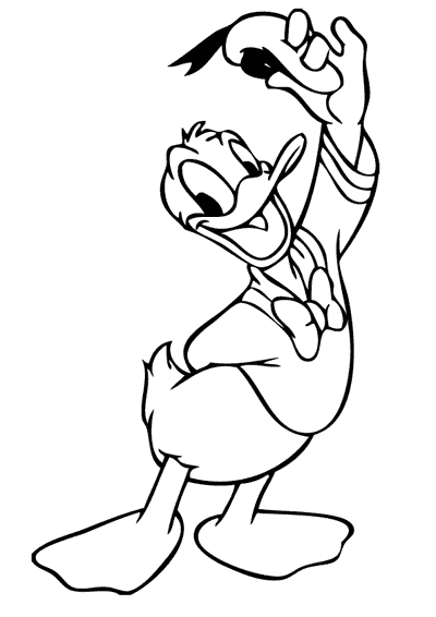 Donald Duck en train de sourire avec un décor maritime