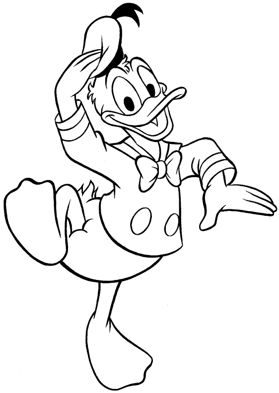 Donald Duck en pleine aventure sur un fond simple