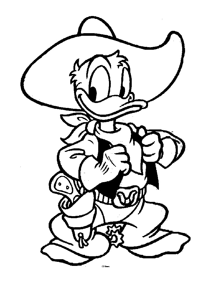 Donald Duck en train de sourire joyeusement avec un arrière-plan champêtre