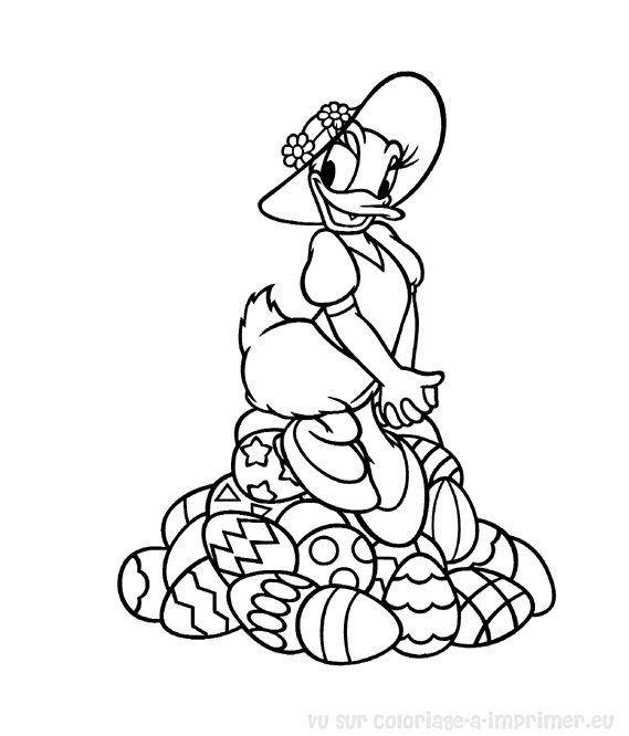 Donald Duck souriant avec un chapeau et un nœud papillon dans un décor simple