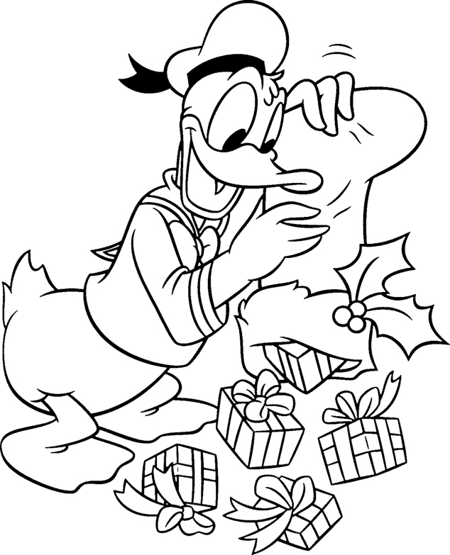 Coloriage de Donald Duck en pleine action avec un décor dynamique
