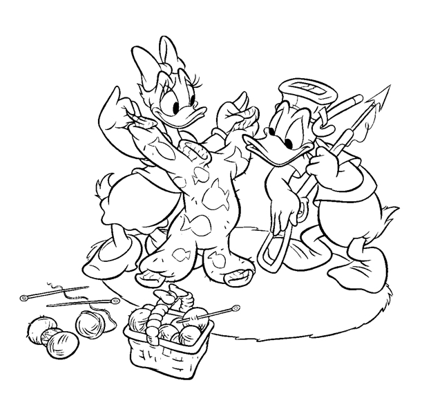 Donald Duck en plein sourire, prêt à être colorié