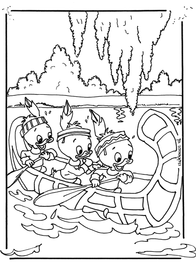 Donald Duck en pleine joie au bord de l'eau