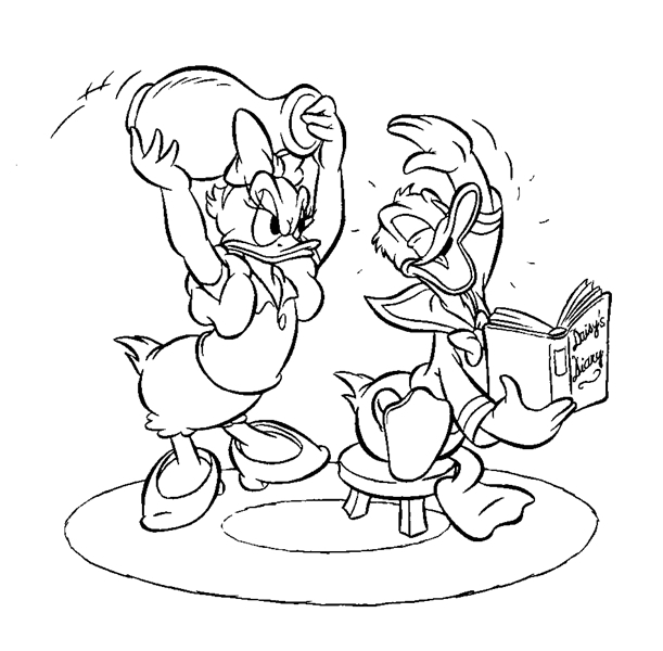 Donald Duck en pleine aventure sur un fond amusant