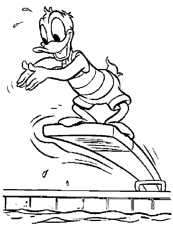Donald Duck en pleine aventure sur un fond ensoleillé